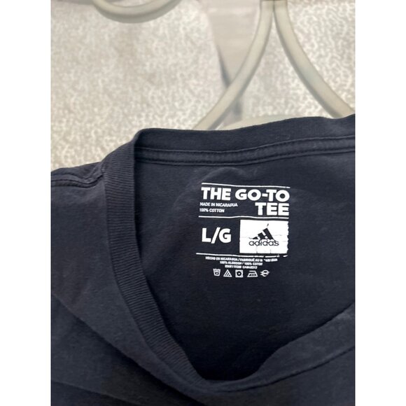 Adidas Mens Black The Go-To Tee L/G 100% Cotton Short Sleeve Casual T-Shirt - Picture 4 of 7